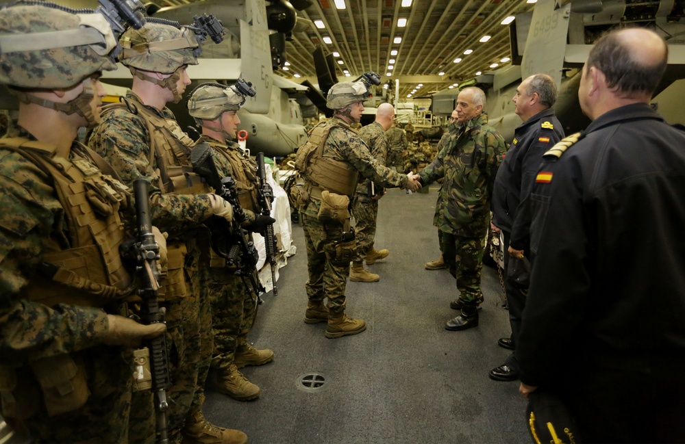 22nd Marine Expeditionary Unit, USS Bataan host Portuguese and Spanish military leaders