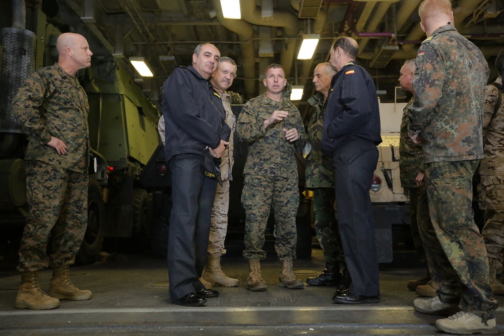 22nd Marine Expeditionary Unit, USS Bataan host Portuguese and Spanish military leaders