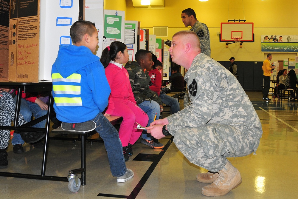 Soldiers, students come together at community connector science fair