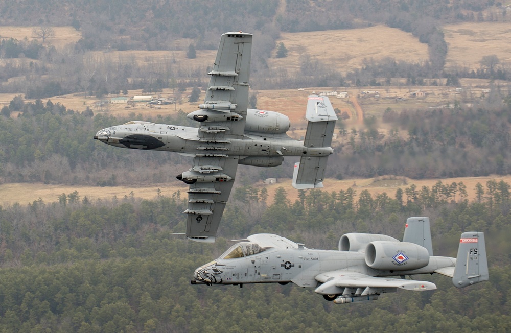 Fearsome four-ship: 188th Warthogs train at Razorback Range