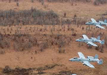 Fearsome four-ship: 188th Warthogs train at Razorback Range