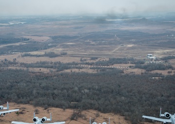 Fearsome four-ship: 188th Warthogs train at Razorback Range