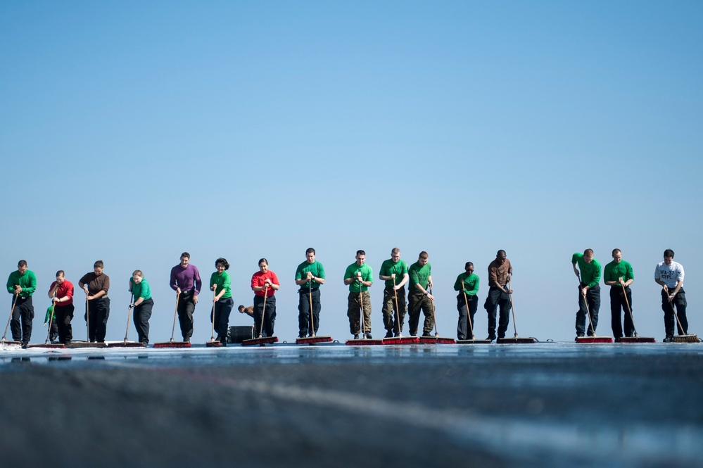 Scrubbing the flight deck