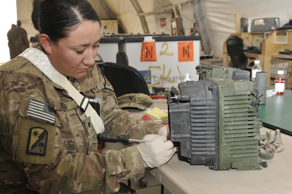 Soldiers sift, sort, scrub, ship, save
