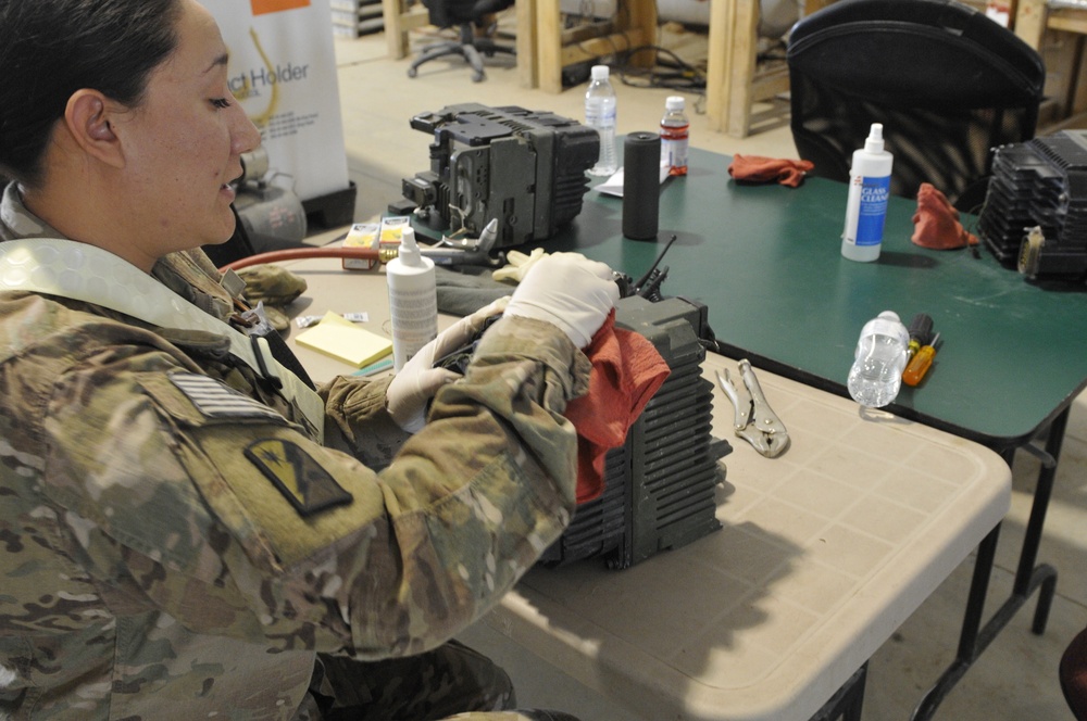Soldiers sift, sort, scrub, ship, save