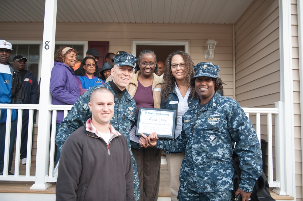 Sailors contribute over 600 hours to build home