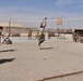 A game of volleyball to help keep spirits high