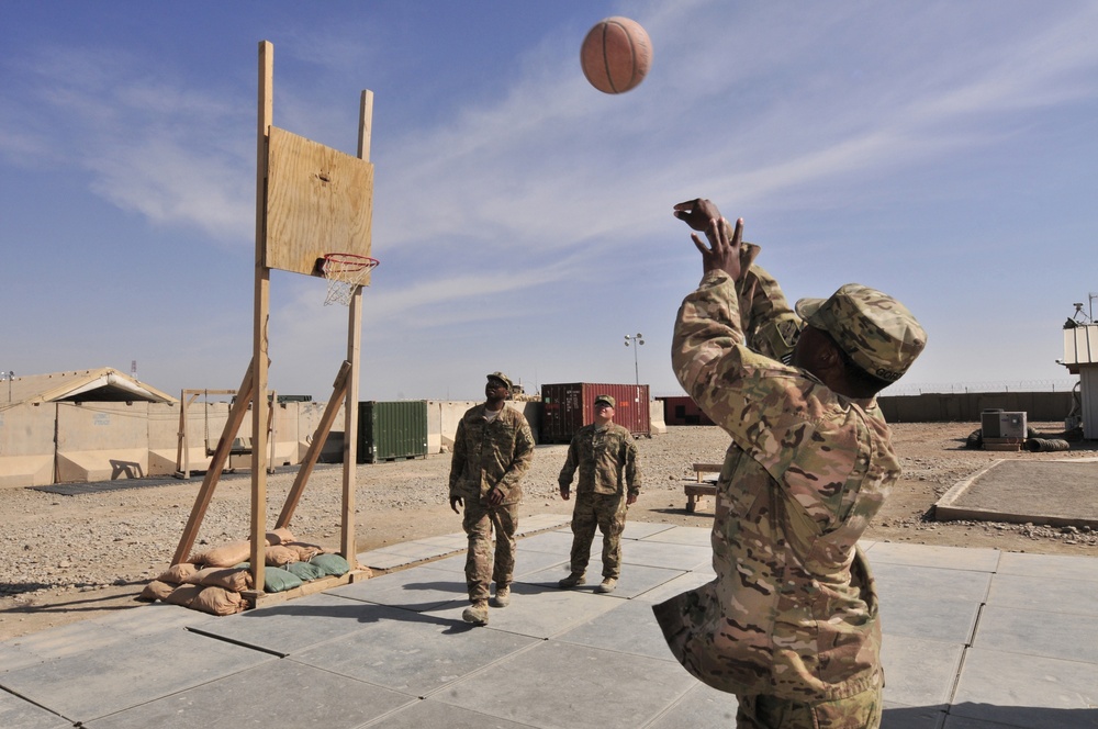 Basketball with the 1st Sgt. of the Transportation Company