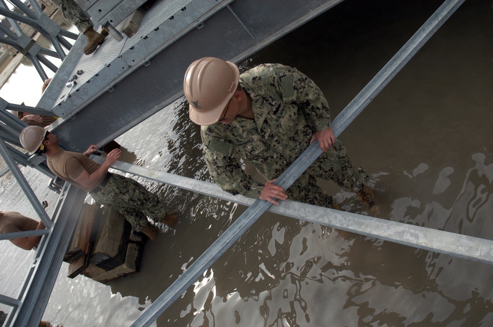 NMCB-25 Trains in Bridge Construction