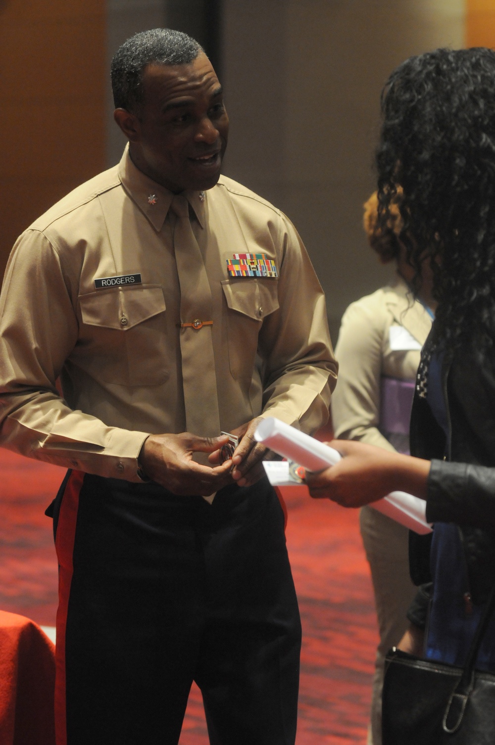 Marines answer questions at CIAA career expo