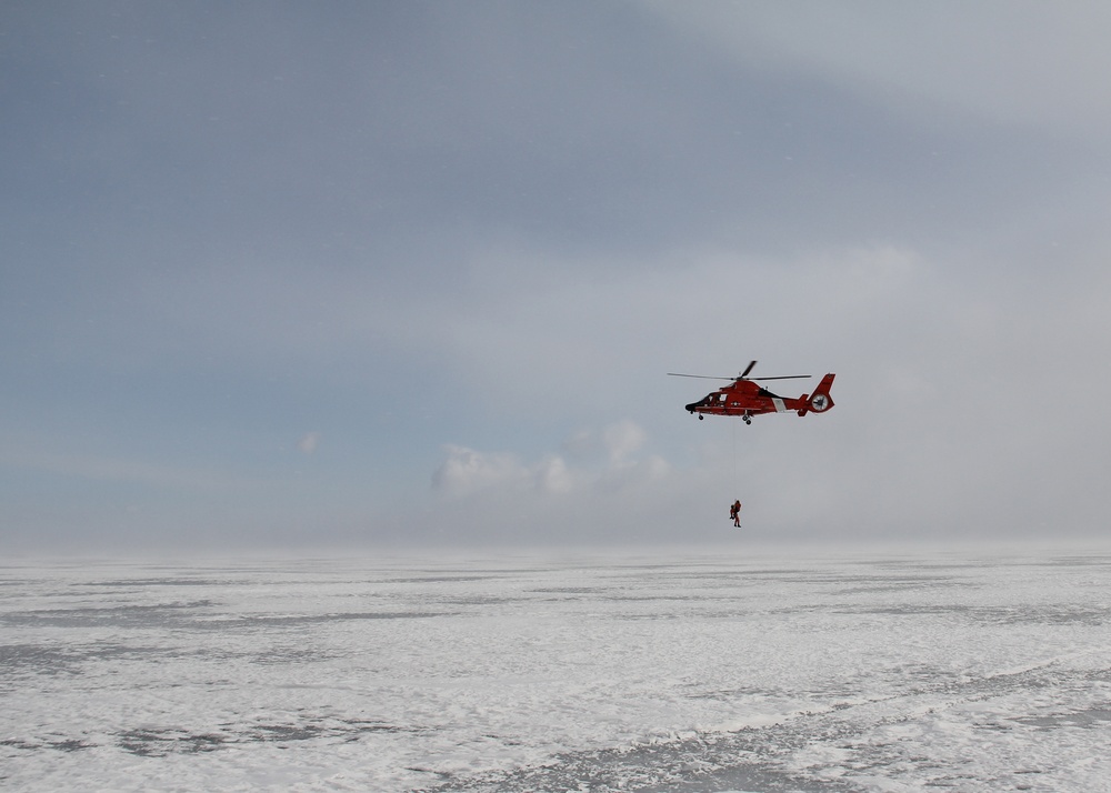 Coast Guard trains on frozen Lake St. Clair