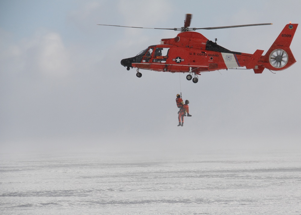 Coast Guard trains on frozen Lake St. Clair