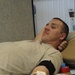 Giving blood on the flight line