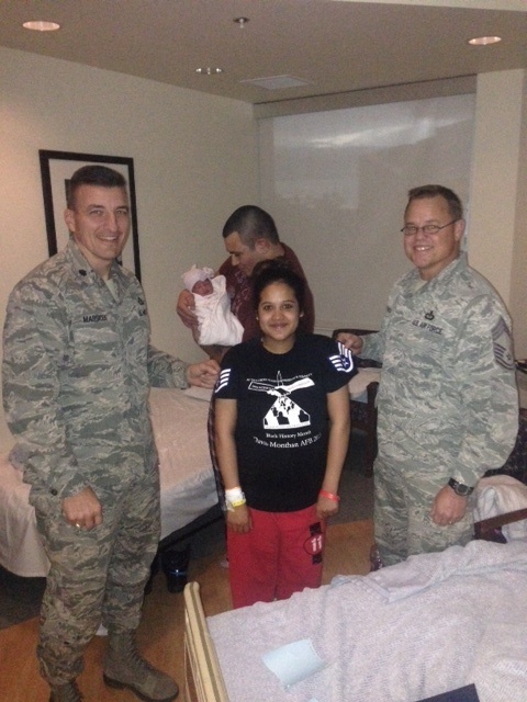 Airman pins on staff sergeant in hospital