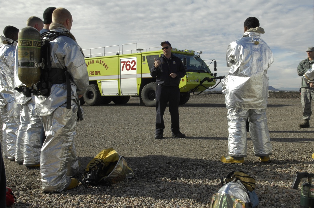 Firefighters conduct training