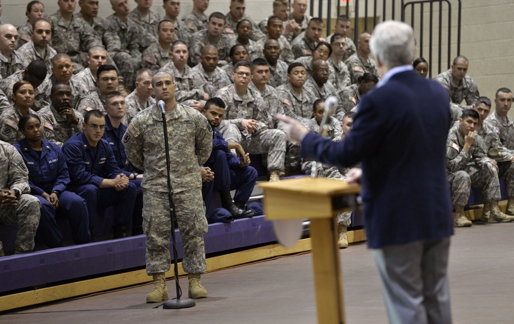 Secretary of defense at Fort Eustis