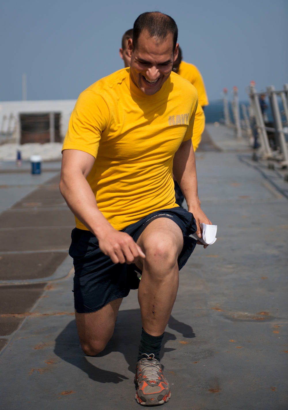 USS Bulkeley physical training session