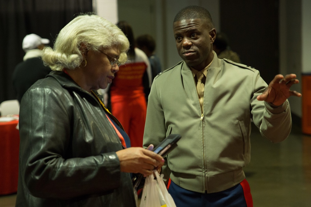 Marines highlight officer programs during CIAA tournament