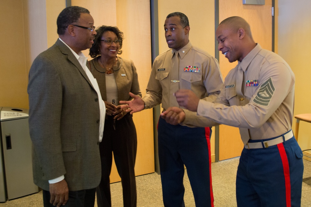 Marines highlight officer programs during CIAA tournament