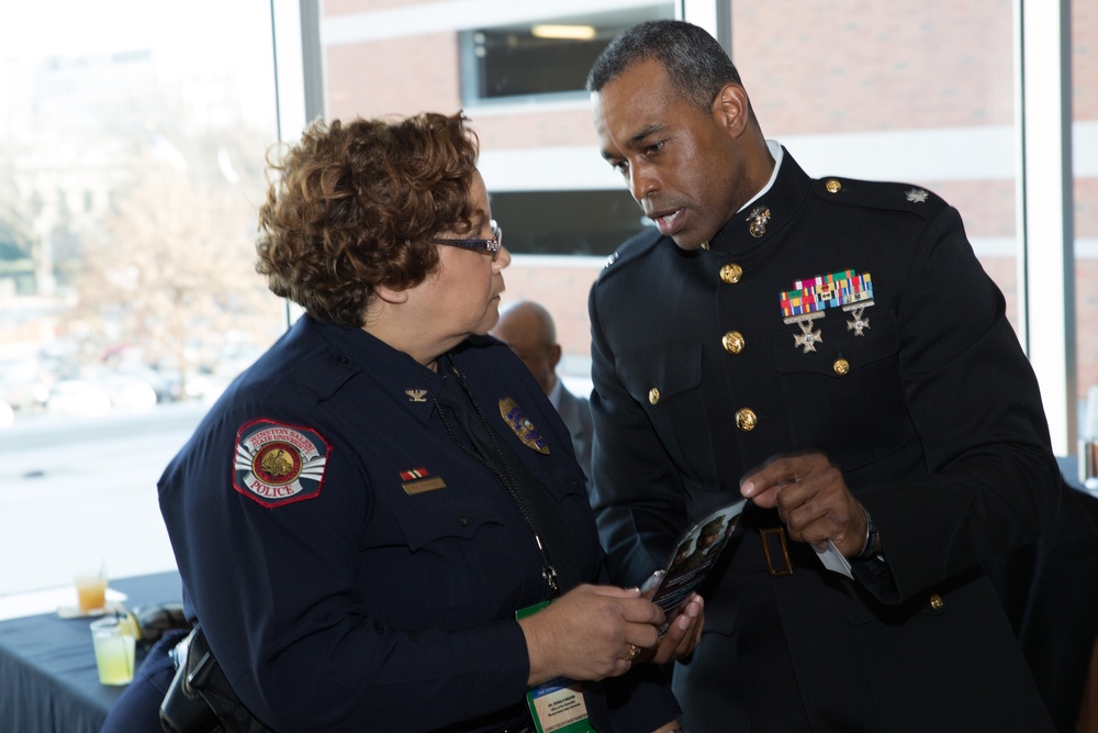 Marines highlight officer programs during CIAA tournament