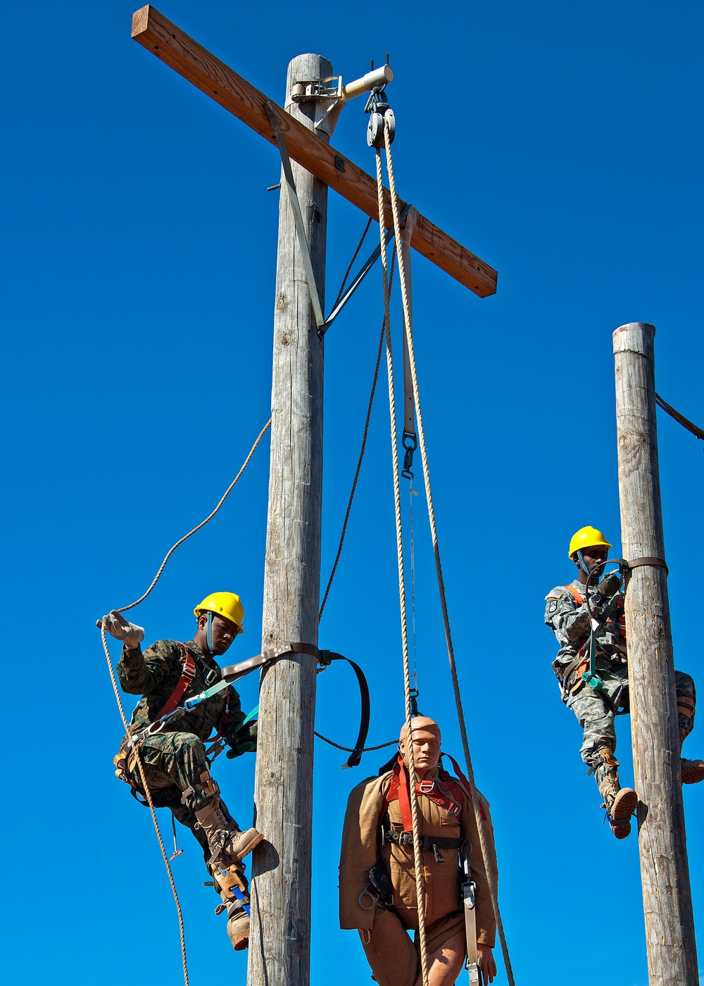 Qualification exercise for a pole rescue