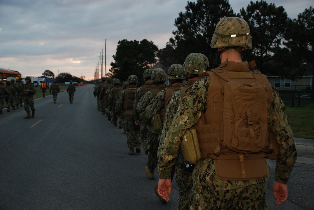 NMCB-25 morning marches