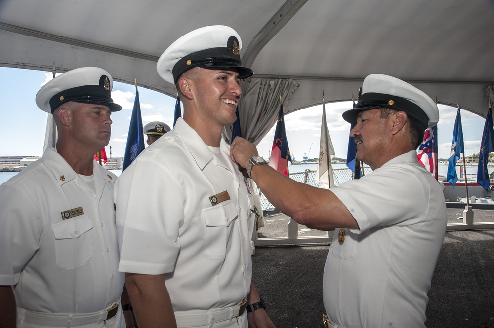 Chief Steelworker Louis Salazar commissioning ceremony