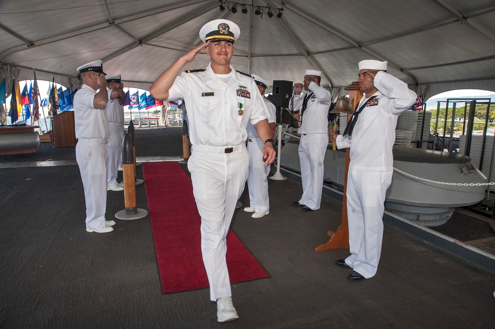 Chief Steelworker Louis Salazar commissioning ceremony