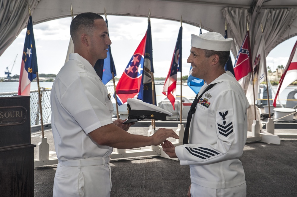Chief Steelworker Louis Salazar commissioning ceremony