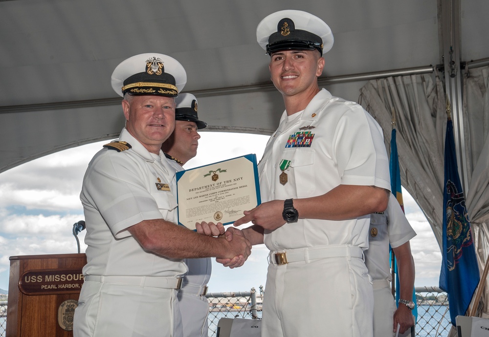Commissioning ceremony of Chief Steelworker Louis Salazar