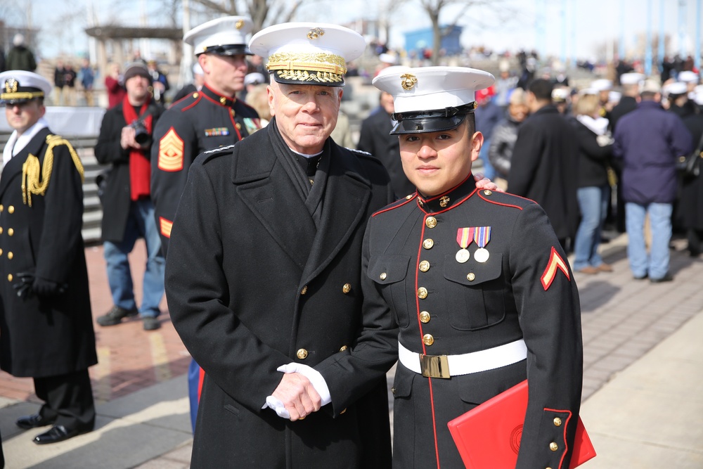 Commandant of the Marine Corps promotes 2nd MLG Marine