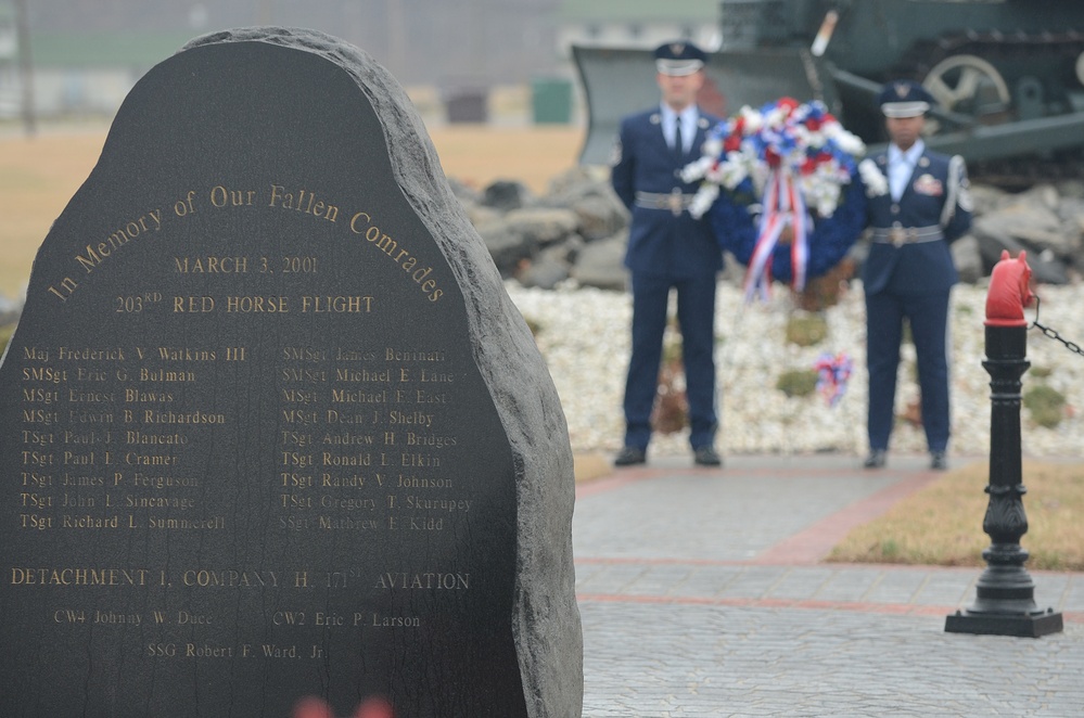 Memorial service honors 18 airmen from 203rd RHS killed in 2001