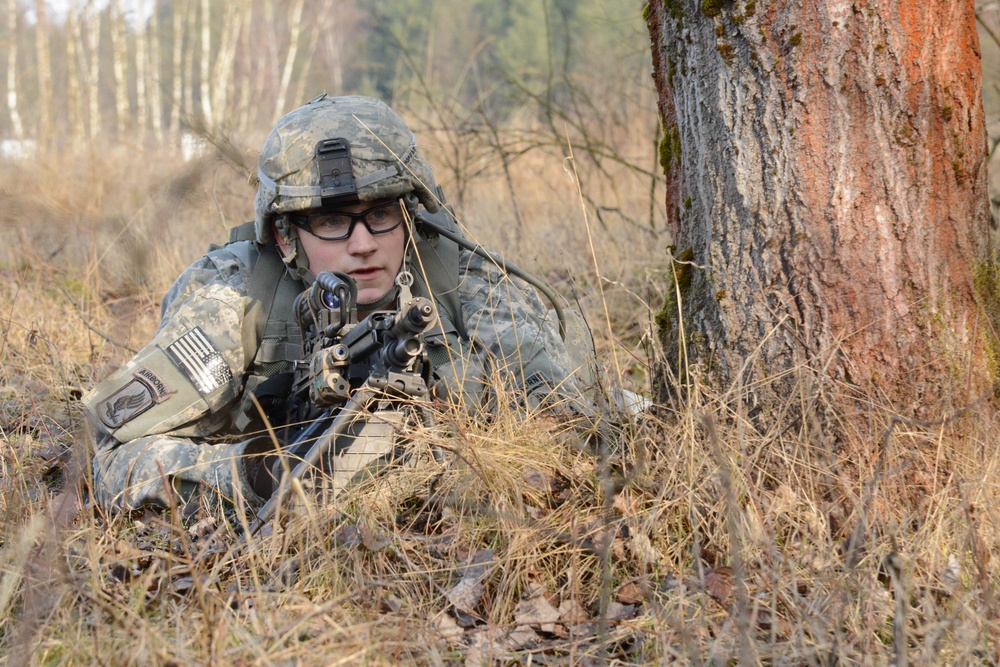 1-91 Cavalry dismounted patrol live fire exercise