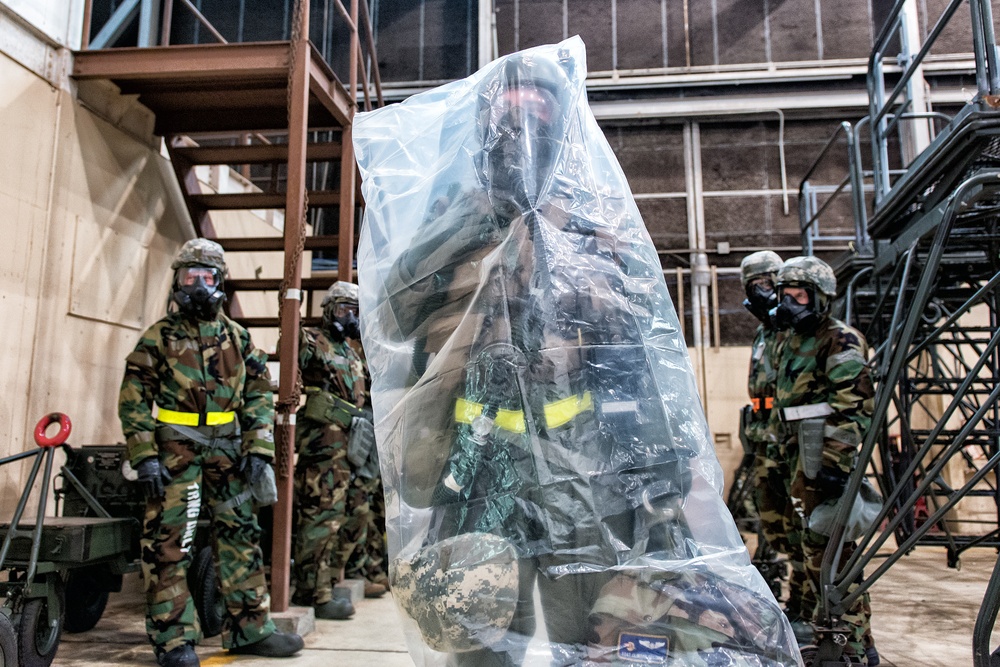 36th AS tests operational capability during chemical attack