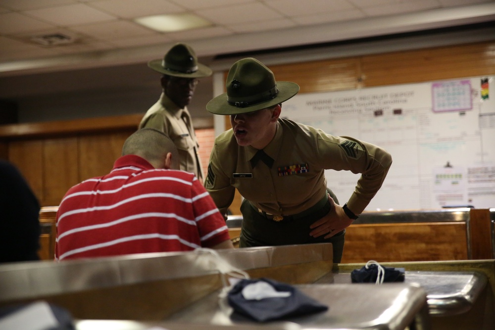 Photo Gallery: Marine recruits survive first stressful night on Parris Island