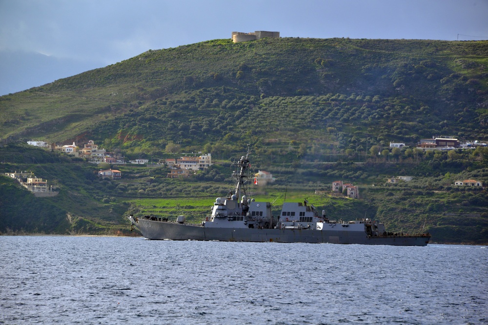 USS Truxtun departs Crete