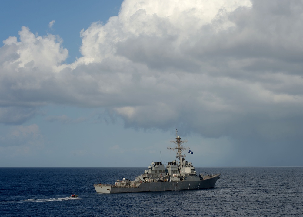 USS Stout steams through Mediterranean Sea