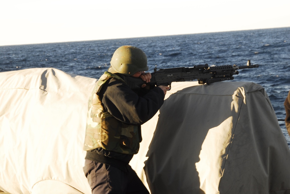 USS Cole warning shots exercise