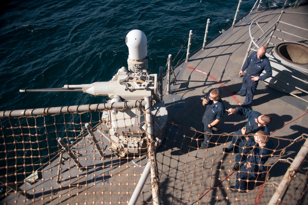 USS Gettysburg pre-aim calibration fire