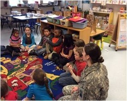 Women in the Military Mentorship Program volunteer at Grafenwoehr Elementary School