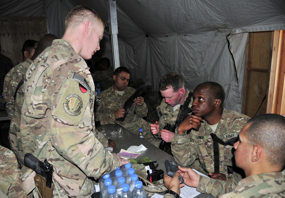Airman medic answers questions after a class