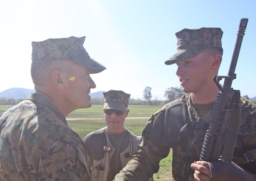 1st MLG commanding general visits Marines during 2014 Western Division matches