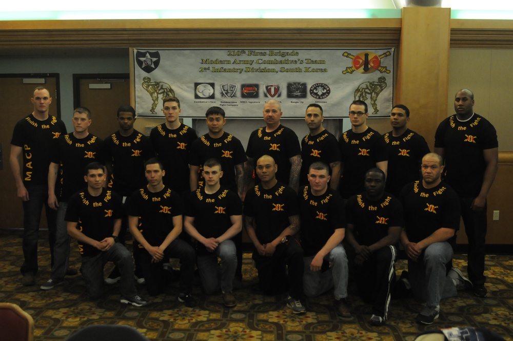 210th FA Brigade combatives team dinner and 2ID tournament