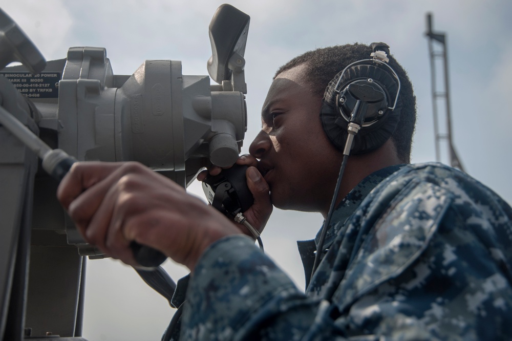 USS Harry S. Truman sailor stands watch