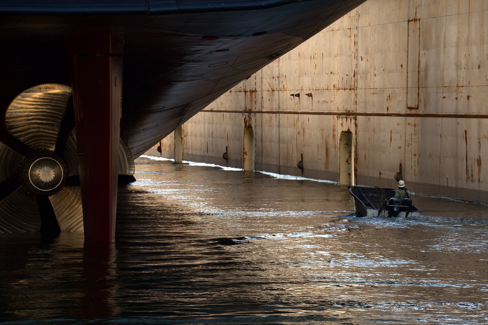 USS Green Bay leaves dry dock