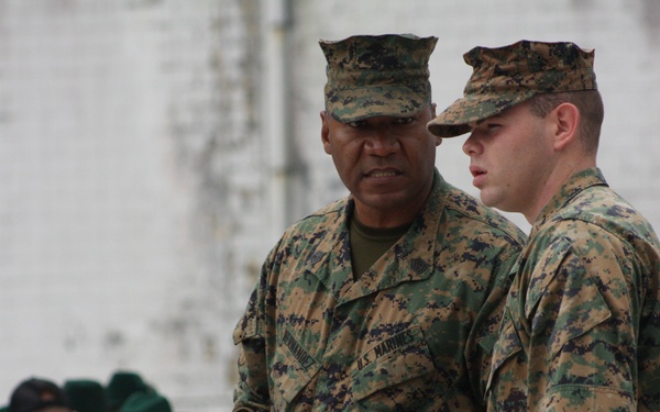 Marines Judge Guam JROTC Drill Competition