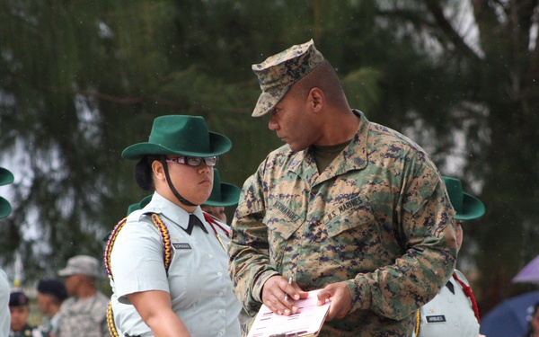 Marines Judge Guam JROTC Drill Competition