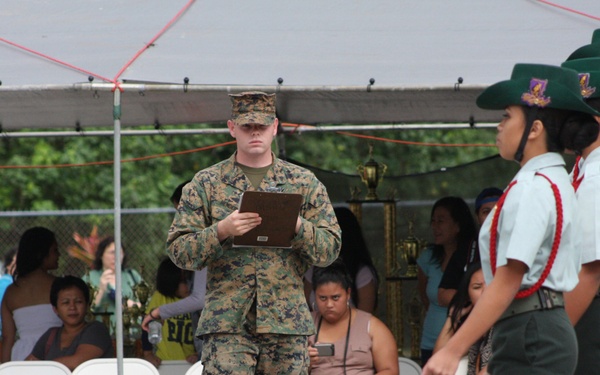 Marines Judge Guam JROTC Drill Competition