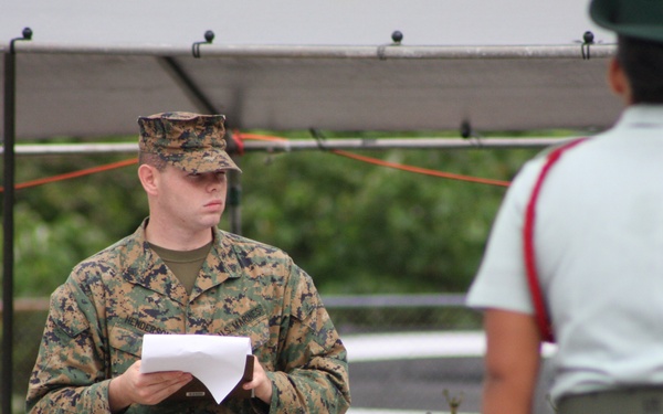 Marines Judge Guam JROTC Drill Competition