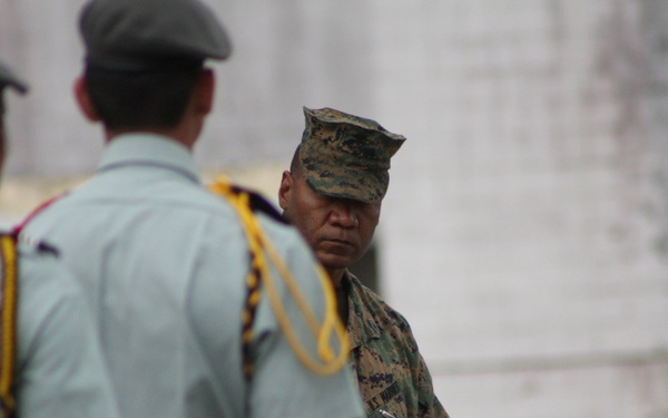Marines Judge Guam JROTC Drill Competition
